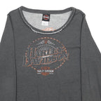 HARLEY DAVIDSON Womens Grey Crew Neck Sweatshirt M Cotton Blend Pullover