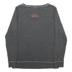 HARLEY DAVIDSON Womens Grey Crew Neck Sweatshirt M Cotton Blend Pullover