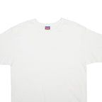 CHAMPION Mens White Plain T-Shirt L Short Sleeve Crew Neck Cotton Blend Casual