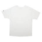 CHAMPION Mens White Plain T-Shirt L Short Sleeve Crew Neck Cotton Blend Casual