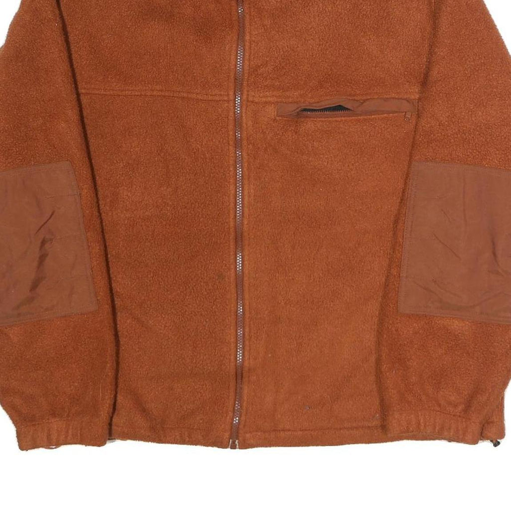 CABELA'S Mens Brown Zip Jacket L Polyester Fleece Casual Outdoor Warm