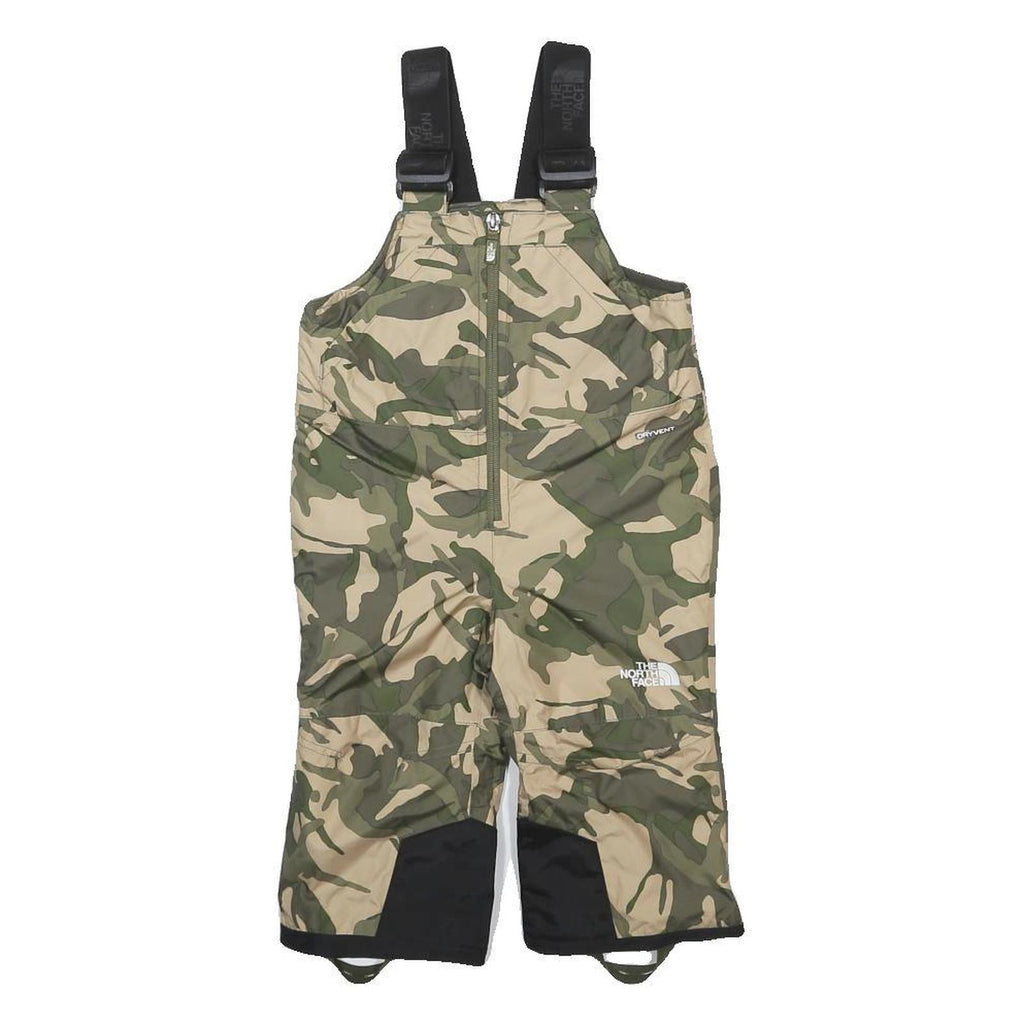 THE NORTH FACE Boys Green & Beige Camouflage Dungarees Regular Polyester 3Y W28