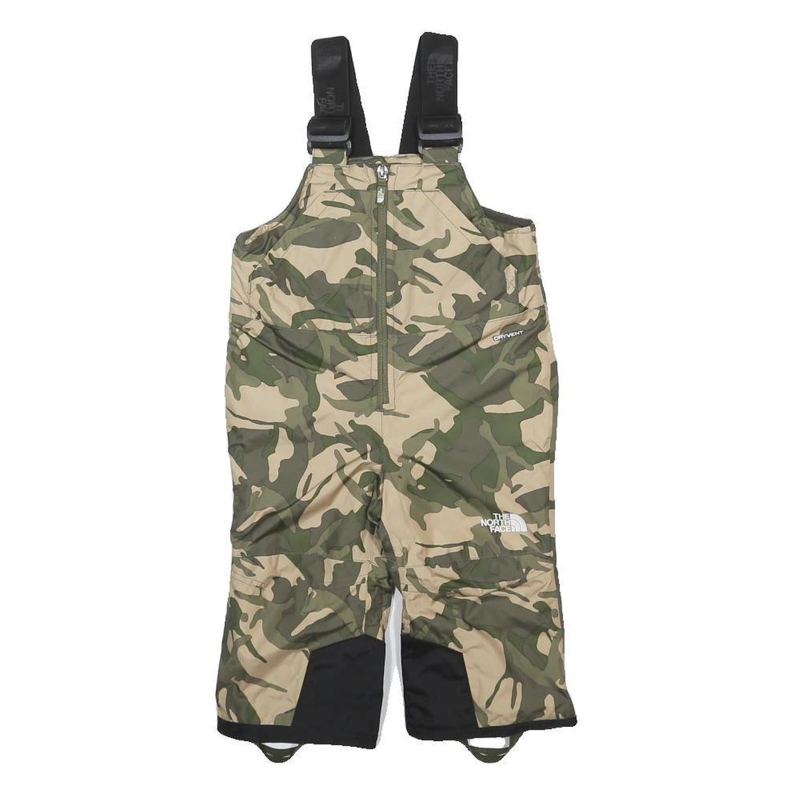 THE NORTH FACE Boys Green & Beige Camouflage Dungarees Regular Polyester 3Y W28