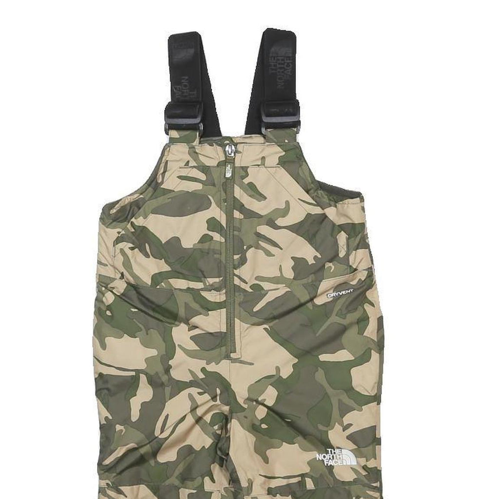 THE NORTH FACE Boys Green & Beige Camouflage Dungarees Regular Polyester 3Y W28