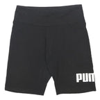 PUMA Womens Shorts Black Casual S W26 Sports Logo Cotton Blend