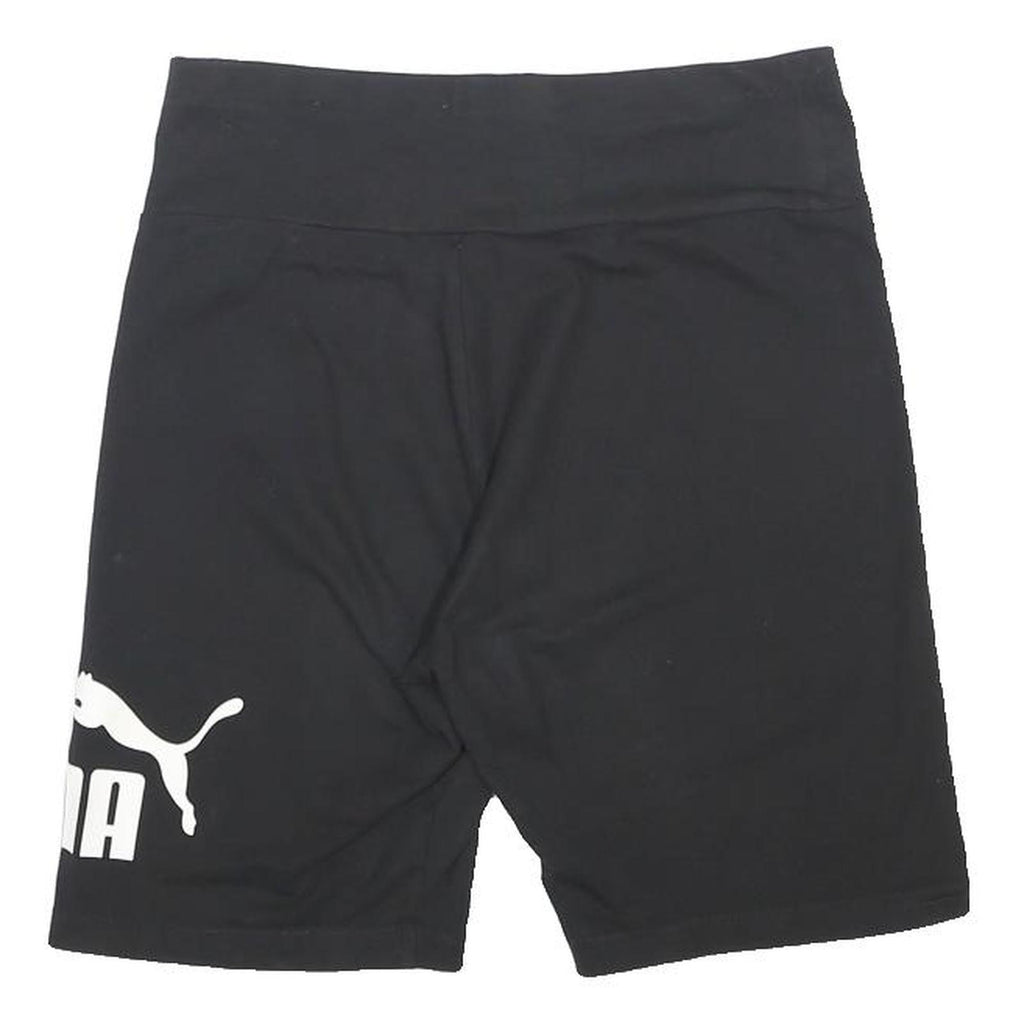 PUMA Womens Shorts Black Casual S W26 Sports Logo Cotton Blend