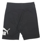 PUMA Womens Shorts Black Casual S W26 Sports Logo Cotton Blend