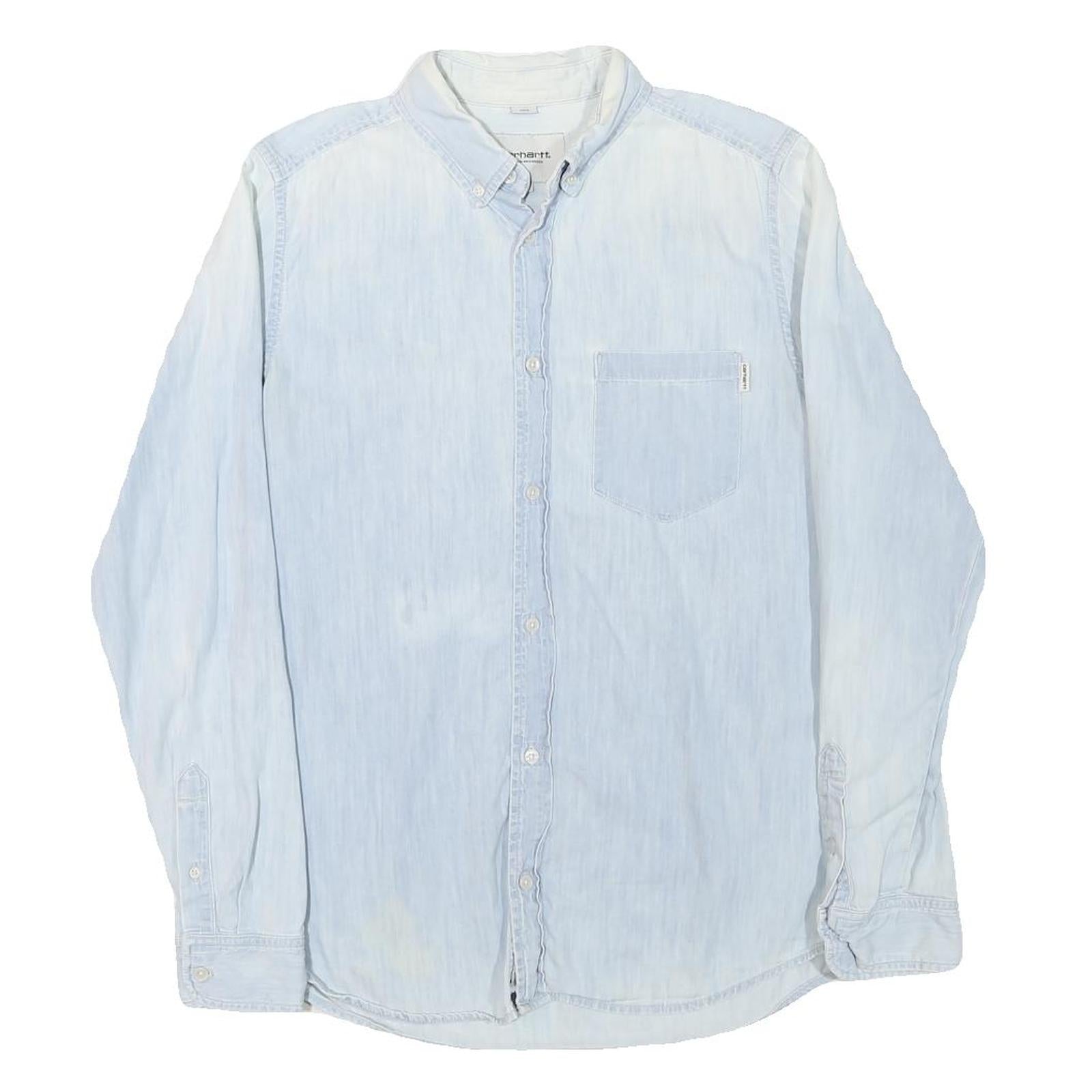 CARHARTT Mens Blue Denim Shirt M Casual Button-Down Long Sleeve Pocket