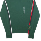 TOMMY HILFIGER Mens Green Patterned Jumper Roll Neck Chunky Knit Size S H T