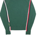 TOMMY HILFIGER Mens Green Patterned Jumper Roll Neck Chunky Knit Size S H T