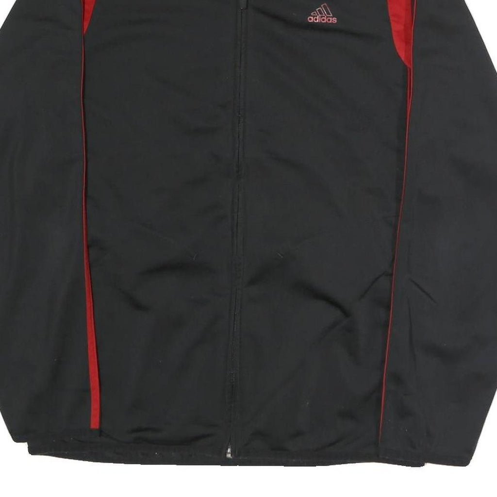ADIDAS Mens Black & Red Track Jacket M Polyester Blend Zip Casual Sportswear
