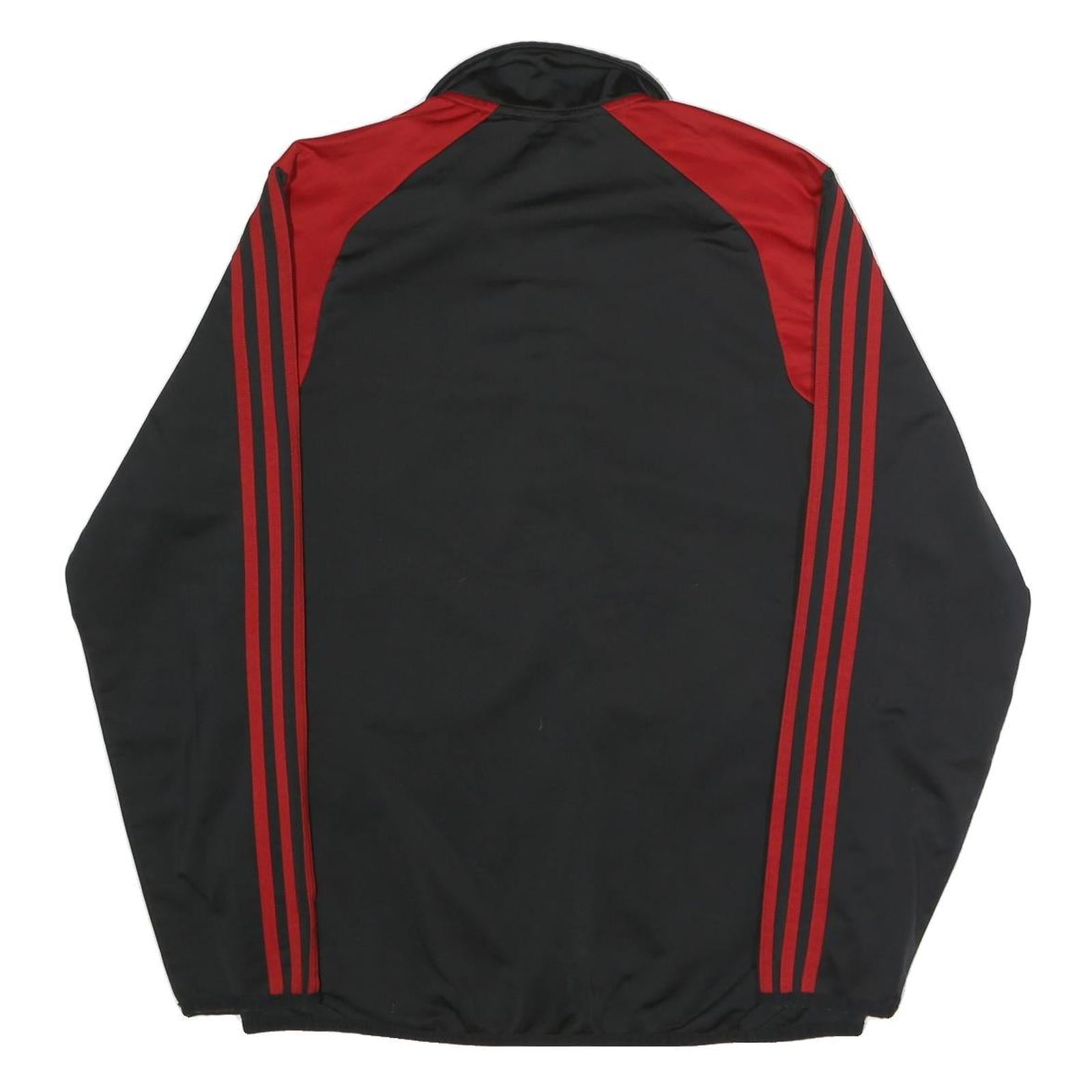 ADIDAS Mens Black & Red Track Jacket M Polyester Blend Zip Casual Sportswear