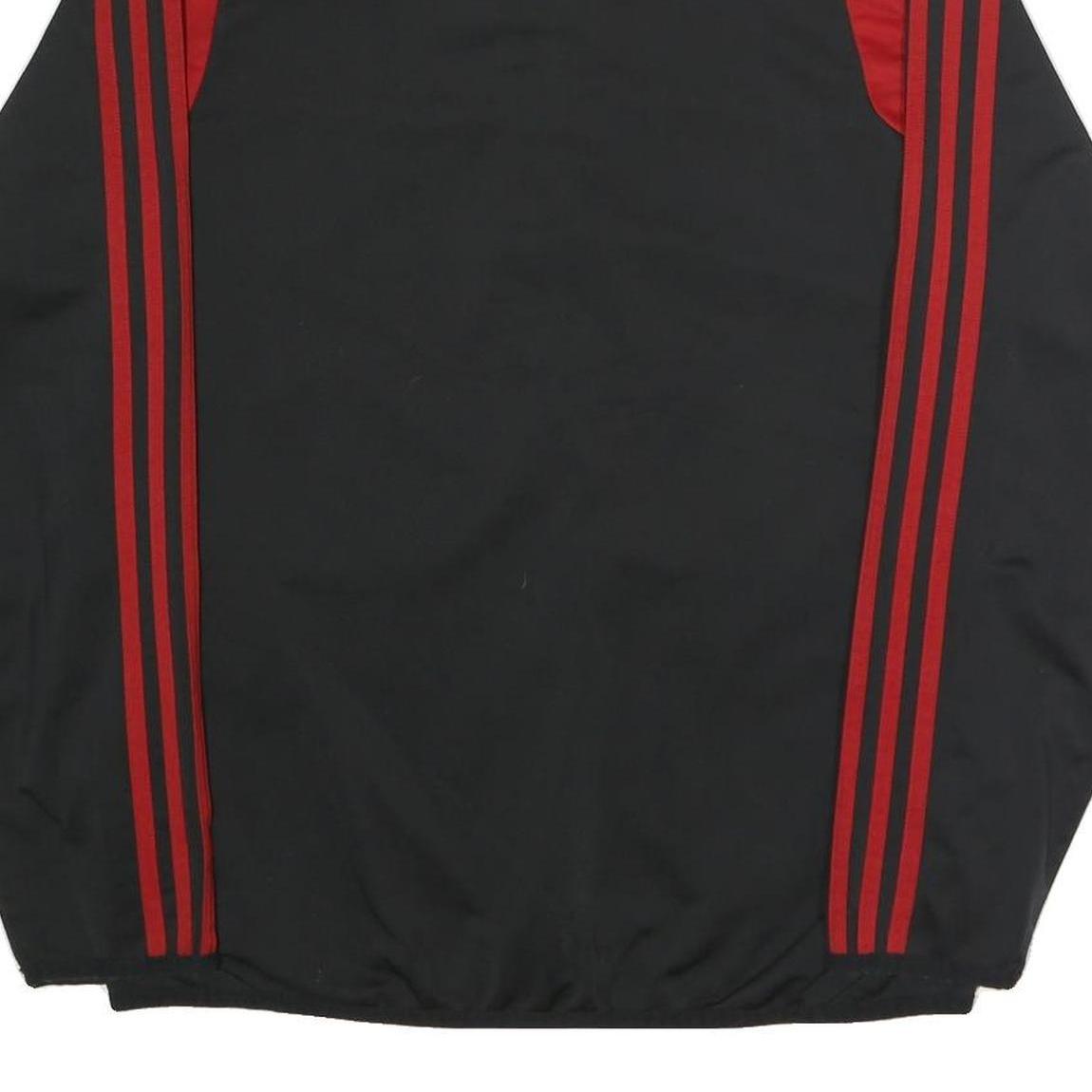 ADIDAS Mens Black & Red Track Jacket M Polyester Blend Zip Casual Sportswear