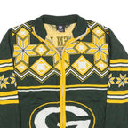 NFL Mens Green & Yellow Patterned Full Zip Jumper Crew Knit M Green Bay Packers