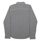 HILFIGER DENIM Mens Black & White Check Shirt L Cotton Long Sleeve Casual