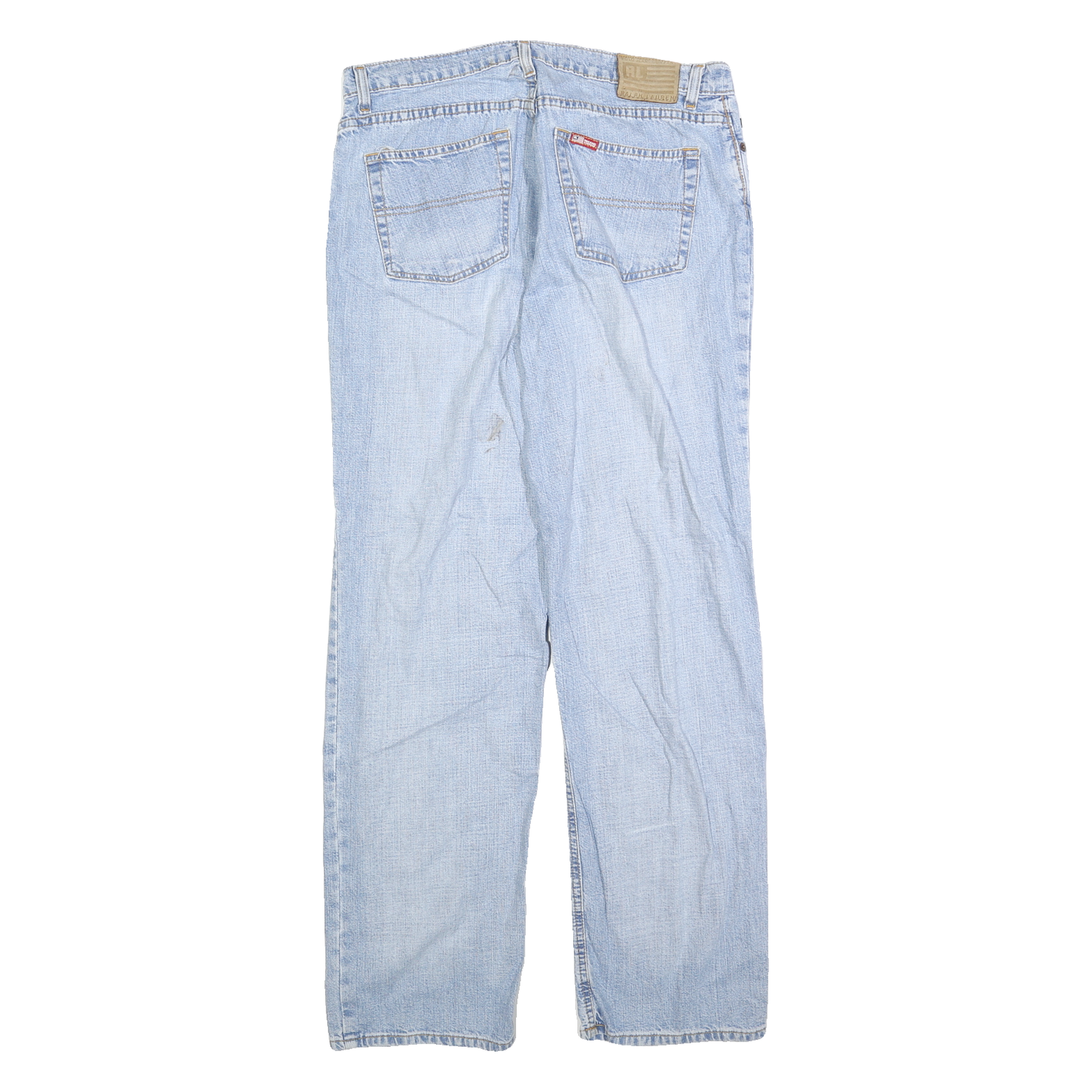 RALPH LAUREN POLO JEANS COMPANY Womens Regular Blue Denim Light W32 L31 Zip