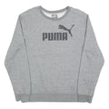 PUMA Mens Grey Crew Neck S Cotton Blend Sweatshirt Logo Print Casual