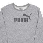 PUMA Mens Grey Crew Neck S Cotton Blend Sweatshirt Logo Print Casual