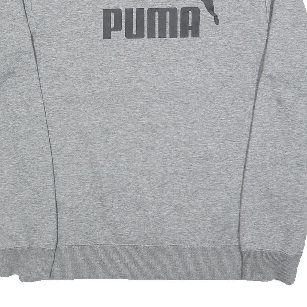 PUMA Mens Grey Crew Neck S Cotton Blend Sweatshirt Logo Print Casual