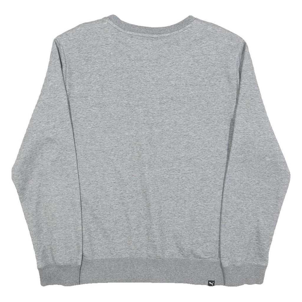 PUMA Mens Grey Crew Neck S Cotton Blend Sweatshirt Logo Print Casual