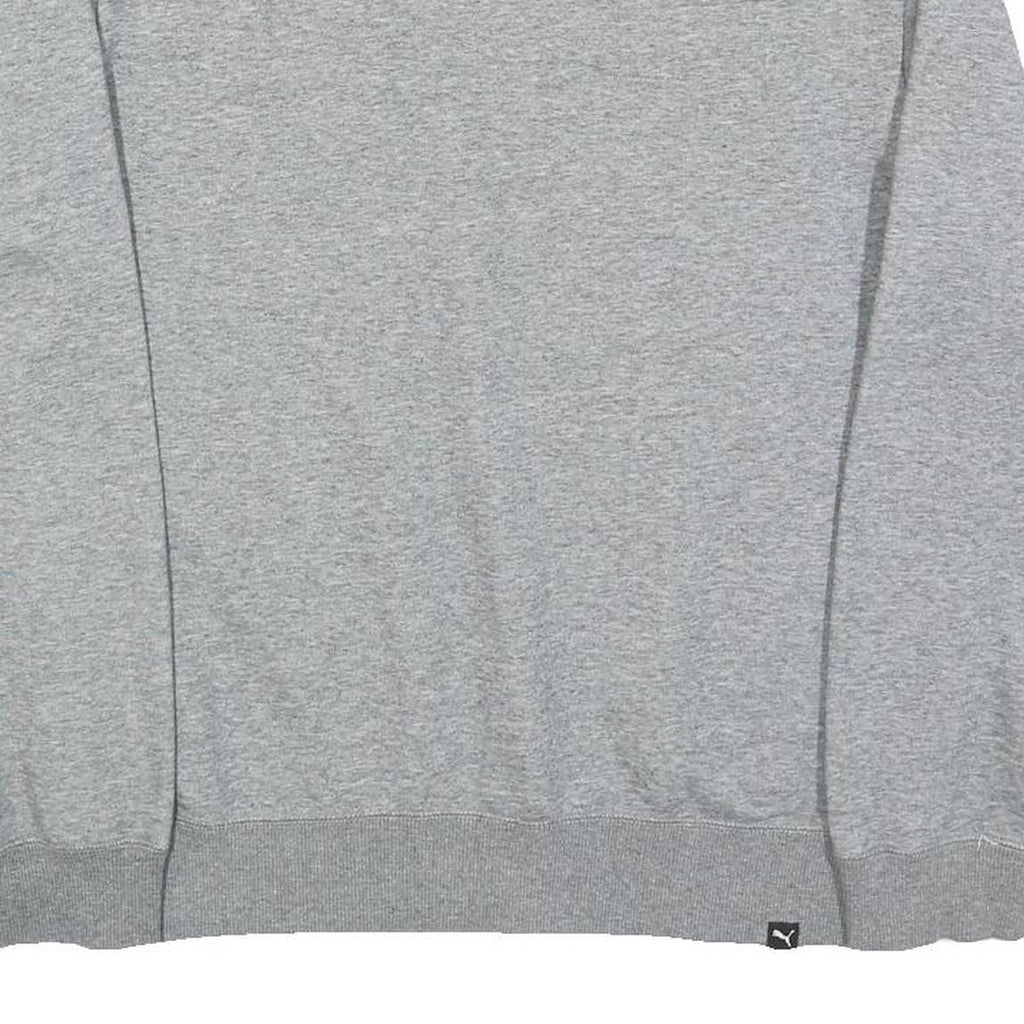PUMA Mens Grey Crew Neck S Cotton Blend Sweatshirt Logo Print Casual