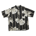 PURITAN Mens Black Beige Tropical Print Cotton Blend Shirt XL Short Sleeve