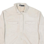 ZARA Womens Cream Button Jacket XS Polyester Blend Plain Minimalist Casual