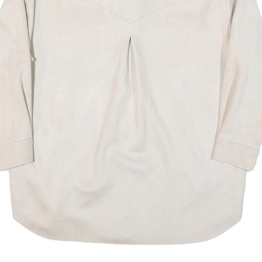 ZARA Womens Cream Button Jacket XS Polyester Blend Plain Minimalist Casual