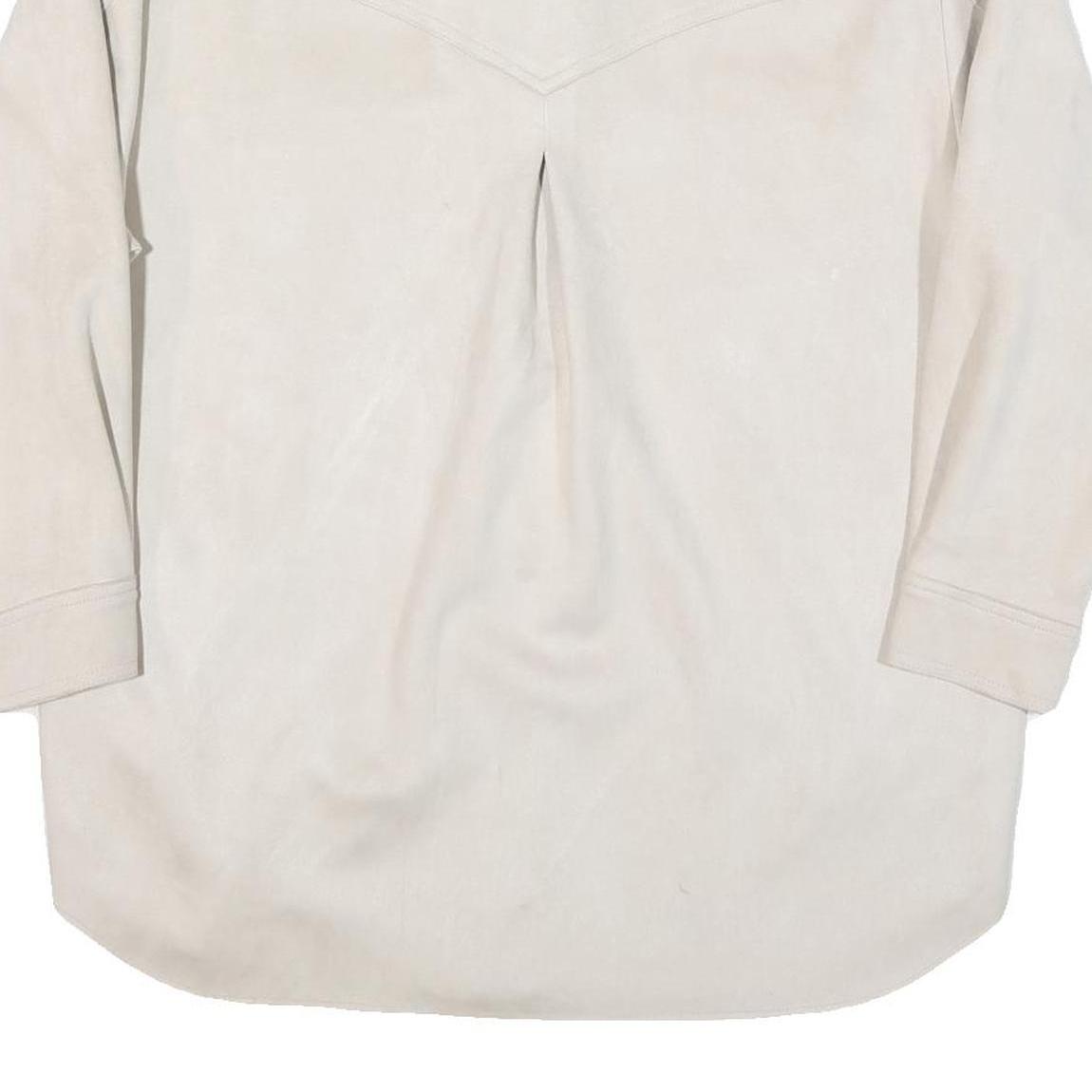 ZARA Womens Cream Button Jacket XS Polyester Blend Plain Minimalist Casual