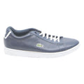 LACOSTE Womens Leather Lace-Up Trainers Navy White UK 5 Casual Flat Sneakers
