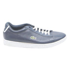 LACOSTE Womens Leather Lace-Up Trainers Navy White UK 5 Casual Flat Sneakers