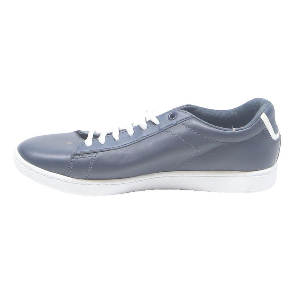LACOSTE Womens Leather Lace-Up Trainers Navy White UK 5 Casual Flat Sneakers