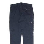 YOUR TURN Mens Cotton Blend Navy Regular Cargo Trousers W30 L34 Casual Zip Fly