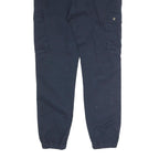 YOUR TURN Mens Cotton Blend Navy Regular Cargo Trousers W30 L34 Casual Zip Fly
