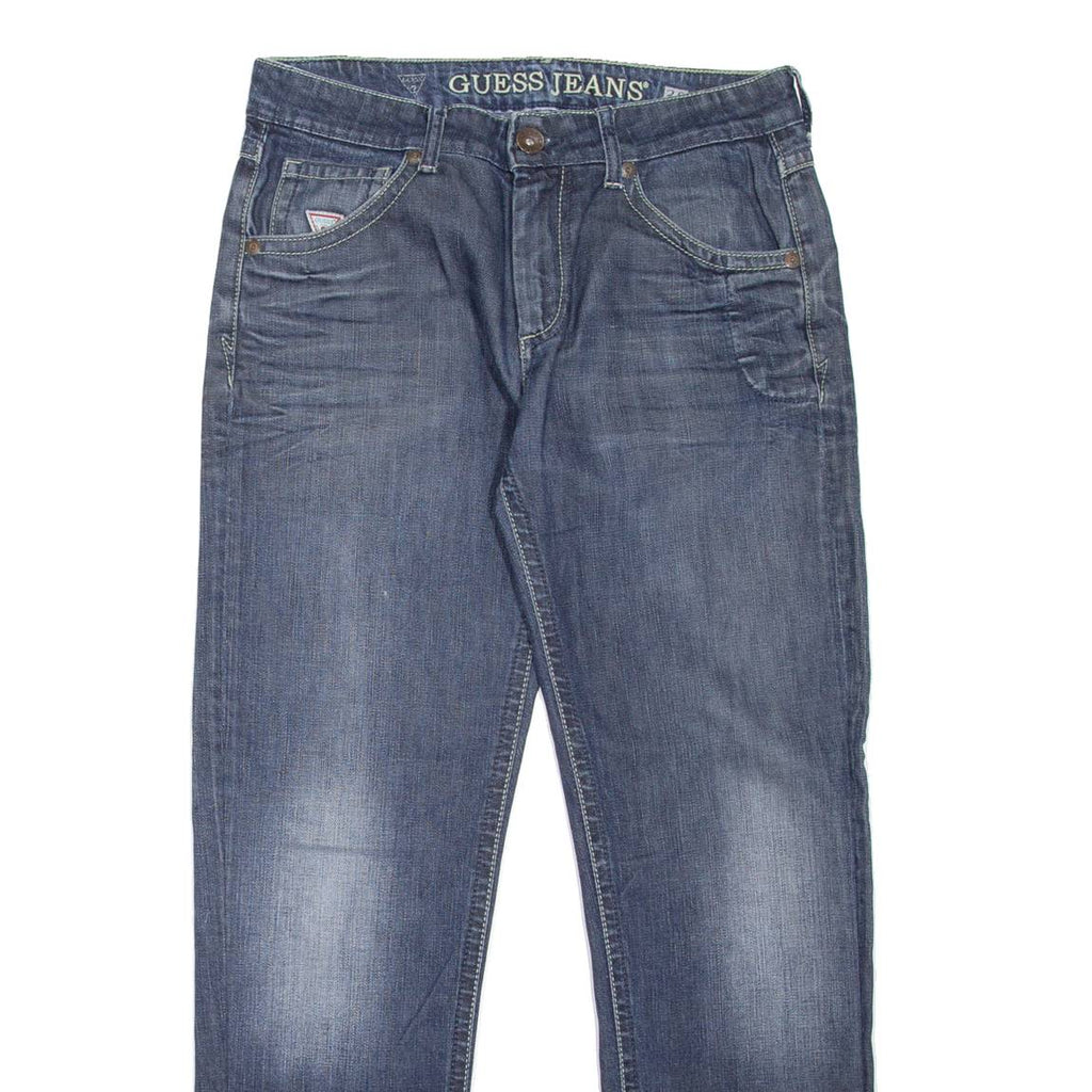 GUESS JEANS Ranch Mens Jeans Blue Regular Straight Stone Wash W30 L29