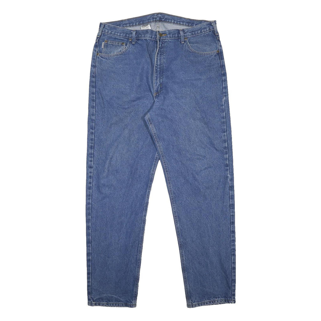 CARHARTT Mens Relaxed Blue Denim Cotton Jeans W40 L34 Casual Workwear Zip