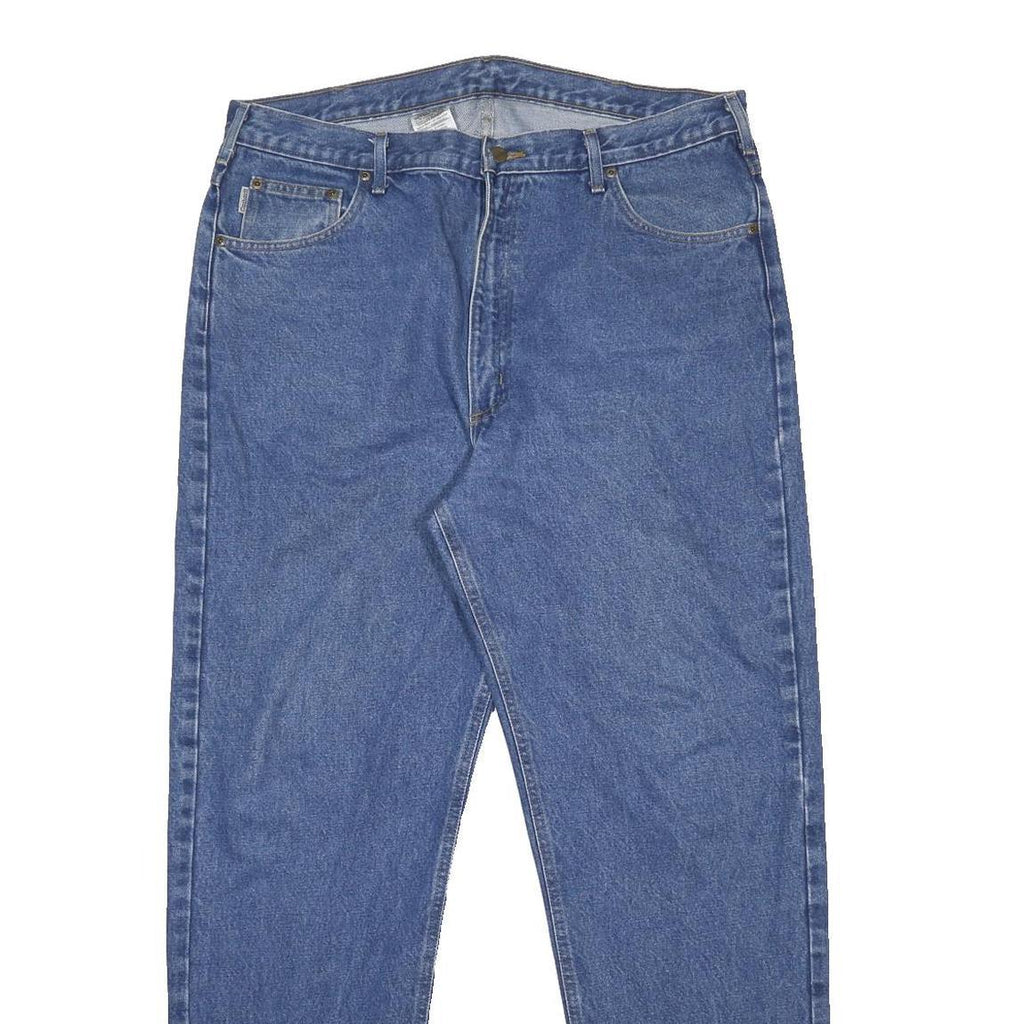 CARHARTT Mens Relaxed Blue Denim Cotton Jeans W40 L34 Casual Workwear Zip