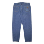 CARHARTT Mens Relaxed Blue Denim Cotton Jeans W40 L34 Casual Workwear Zip