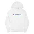 CHAMPION Womens White Pullover Hoodie S Classic Logo Front Pocket Casual