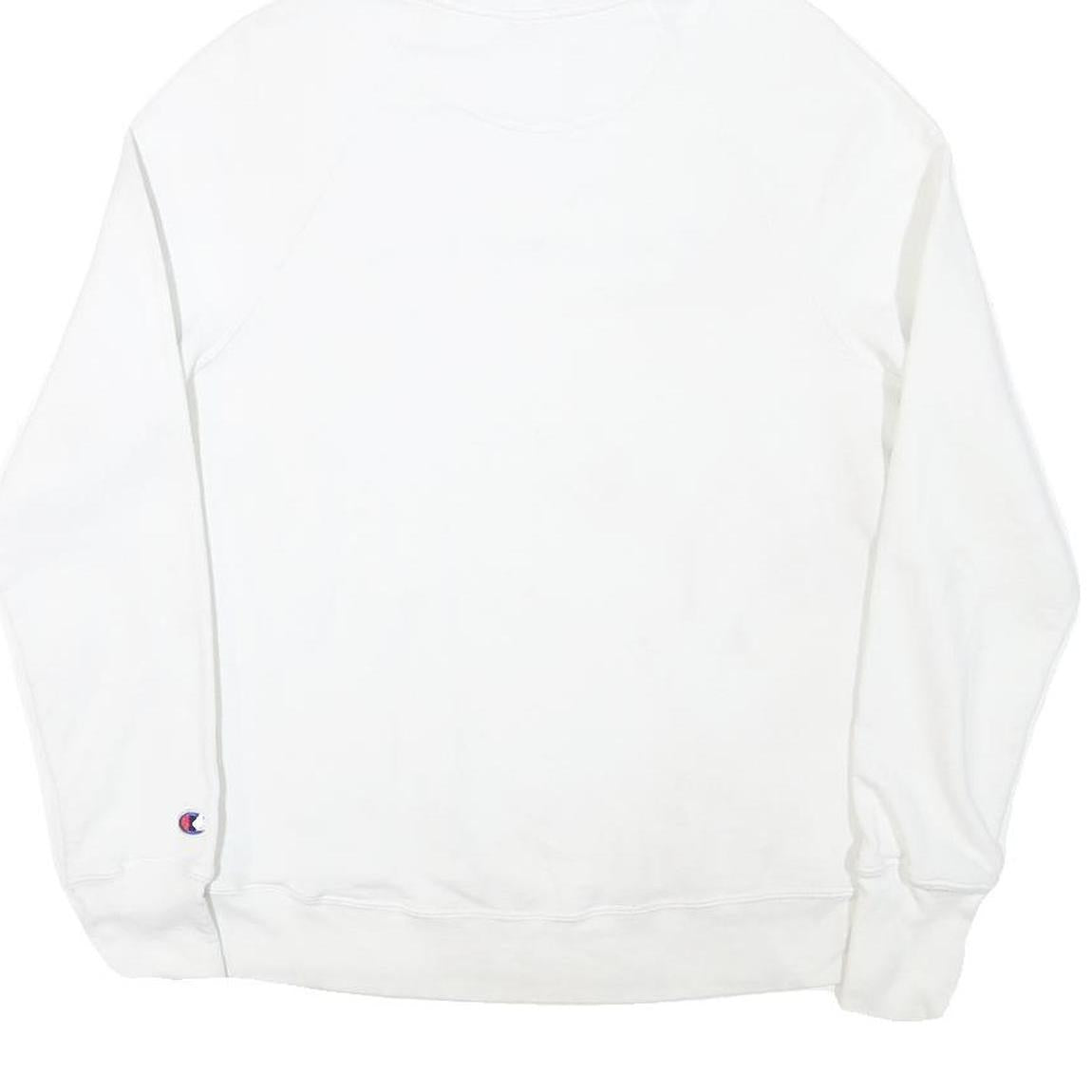 CHAMPION Womens White Pullover Hoodie S Classic Logo Front Pocket Casual