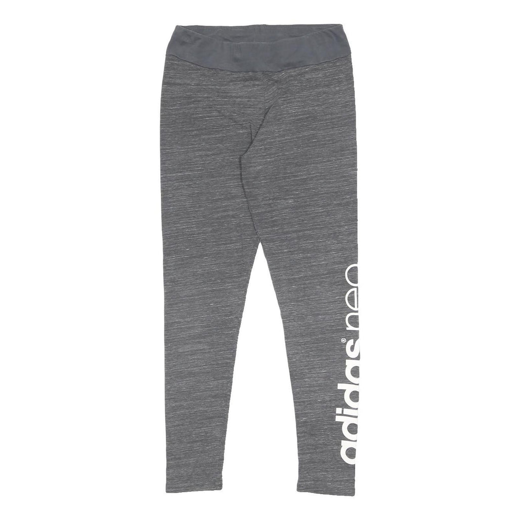 ADIDAS Womens Joggers Grey M W26 L25 Slim Tapered Polyester Blend Logo Print