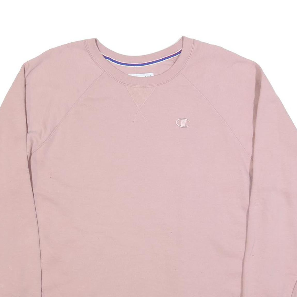 CHAMPION Womens Pink Crew Neck 2XL Sweatshirt Cotton Blend Pullover Comfortable