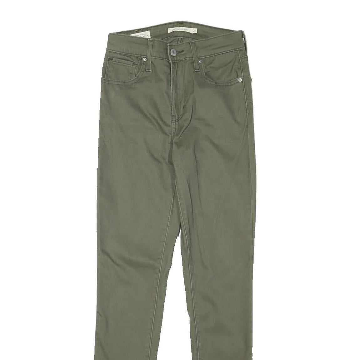 LEVI'S Womens Cotton Blend Green Slim Skinny Trousers W25 L28 Casual Everyday