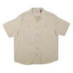 WRANGLER Mens Beige Cotton Blend Short Sleeve Shirt XL Casual Workwear