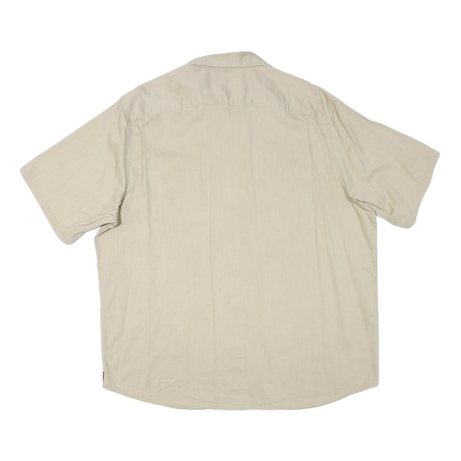 WRANGLER Mens Beige Cotton Blend Short Sleeve Shirt XL Casual Workwear