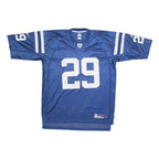 REEBOK Mens Blue & White NFL Player 29 Jersey XL Short Sleeve V-Neck Sportswear