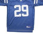 REEBOK Mens Blue & White NFL Player 29 Jersey XL Short Sleeve V-Neck Sportswear
