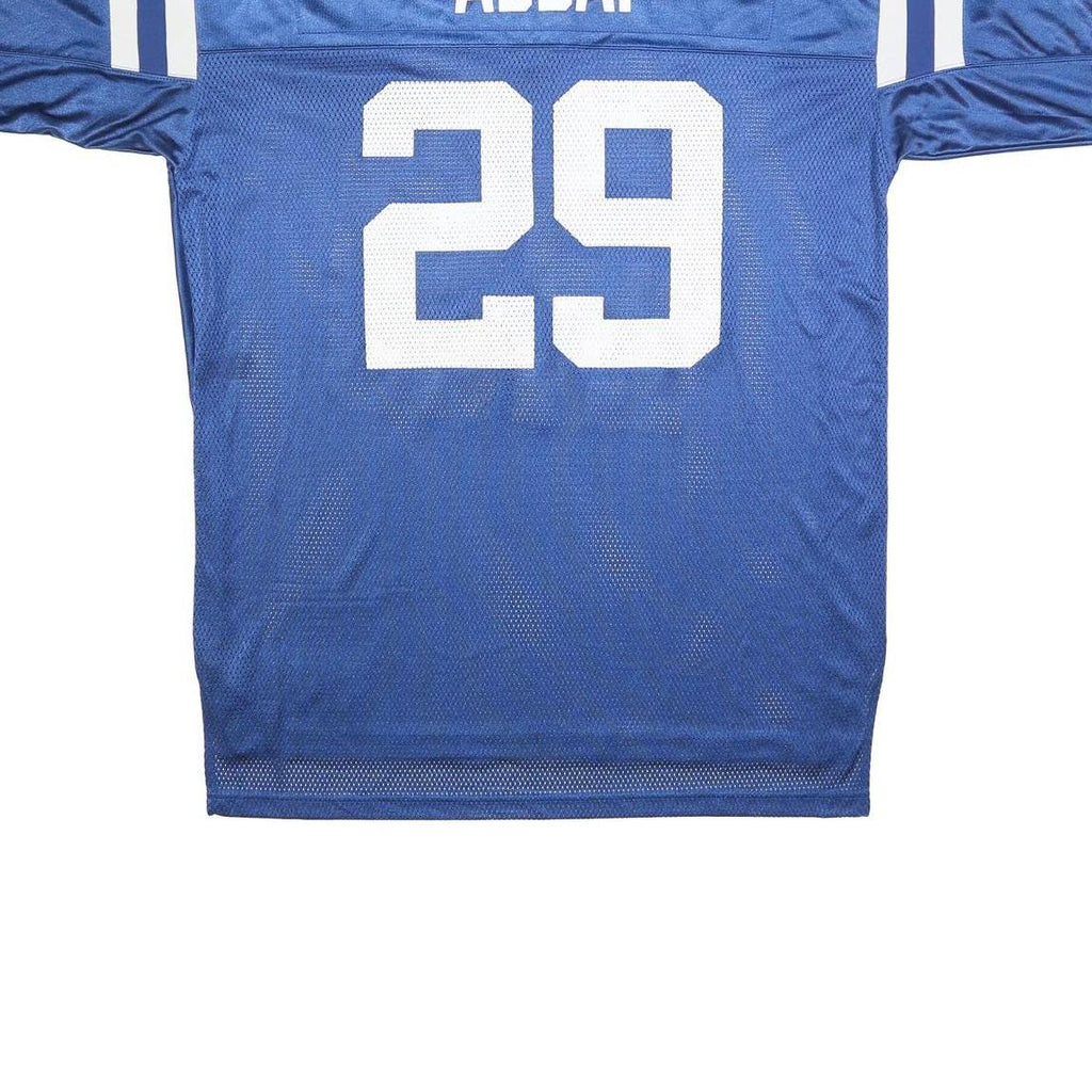 REEBOK Mens Blue & White NFL Player 29 Jersey XL Short Sleeve V-Neck Sportswear