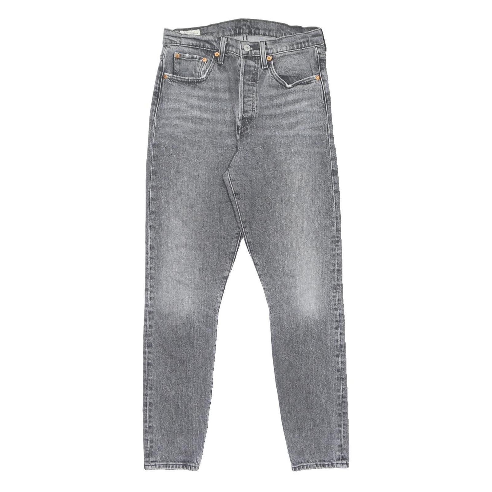 LEVI'S 501S Womens Jeans Grey Slim Skinny Denim Light Wash W28 L30 Stylish