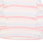 TOMMY HILFIGER Womens White Pink Blue Striped Basic Top 3/4 Sleeve Round Neck L